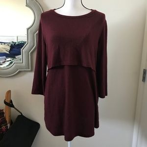 Stitch Fix Le Lis Burgundy Floral Printed Top